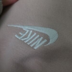 Nike Embroidered Swoosh Pullover - Blush Pink with White Logo